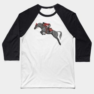 Dapple Grey and Red Show Jumping mare Baseball T-Shirt